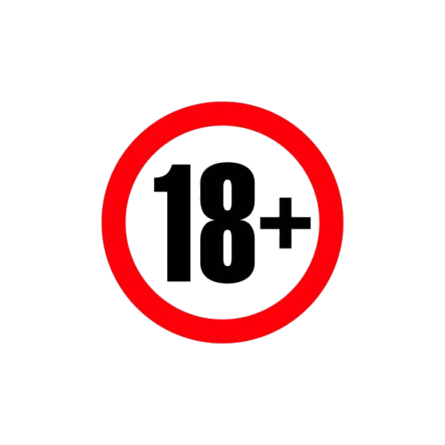 Badge 18+ - número dourado vintage em estilo art déco com bordas decorativas